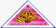 10-postzegel-koraal-maldiven-1975