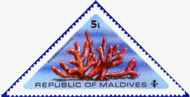 11-postzegel-koraal-maldiven-1975
