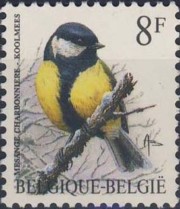 3 postzegel koolmees Parus major België 1992