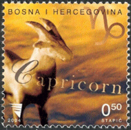 2 postzegel Steenbok Bosnië Herzegovina 2004