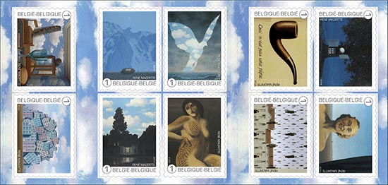 8 september René Magritte, postzegelboekje