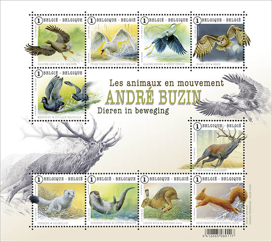 Postzegels België 2015 Dieren in beweging (André Buzin) 23 maart