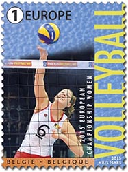 Postzegels België 2015 Europees Kampioenschap Volleyball 2015, Belgische Damesploeg 'The Yellow Tigers'7 septemberi