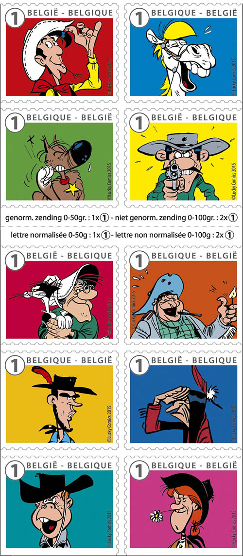Postzegels België 2015 Lucky Luck (Lucky Luke) 13 april