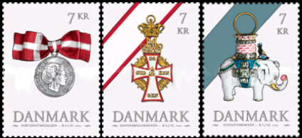Postzegels Denemarken 2015 orde Olifanten