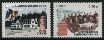 Belgische regering in Ballingschap postzegels frankrijk