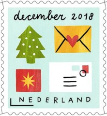 Decemberzegel 2018 - enveloppen met kerstmotieven