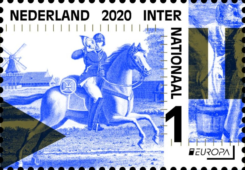 NVPH 3845 -Europazegel - oude postroutes