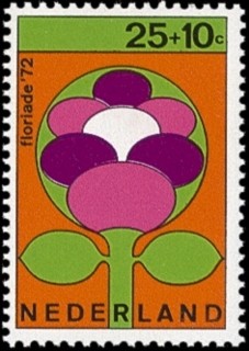 NVPH 1004 - Zomerzegel 1972 - gestileerde bloem