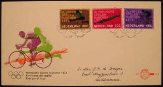 Olympische Spelen 1972 - Nederland FDC serie van 3