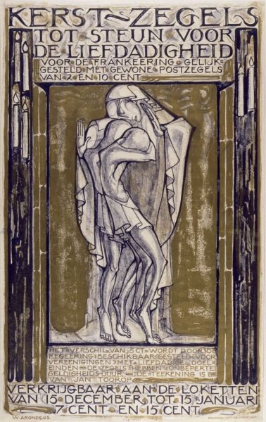 Affiche Weldadigheidszegel Willem Arondeus - 1923