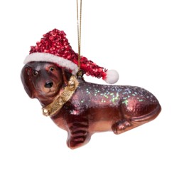 Teckel met kerstmuts - Vondels
