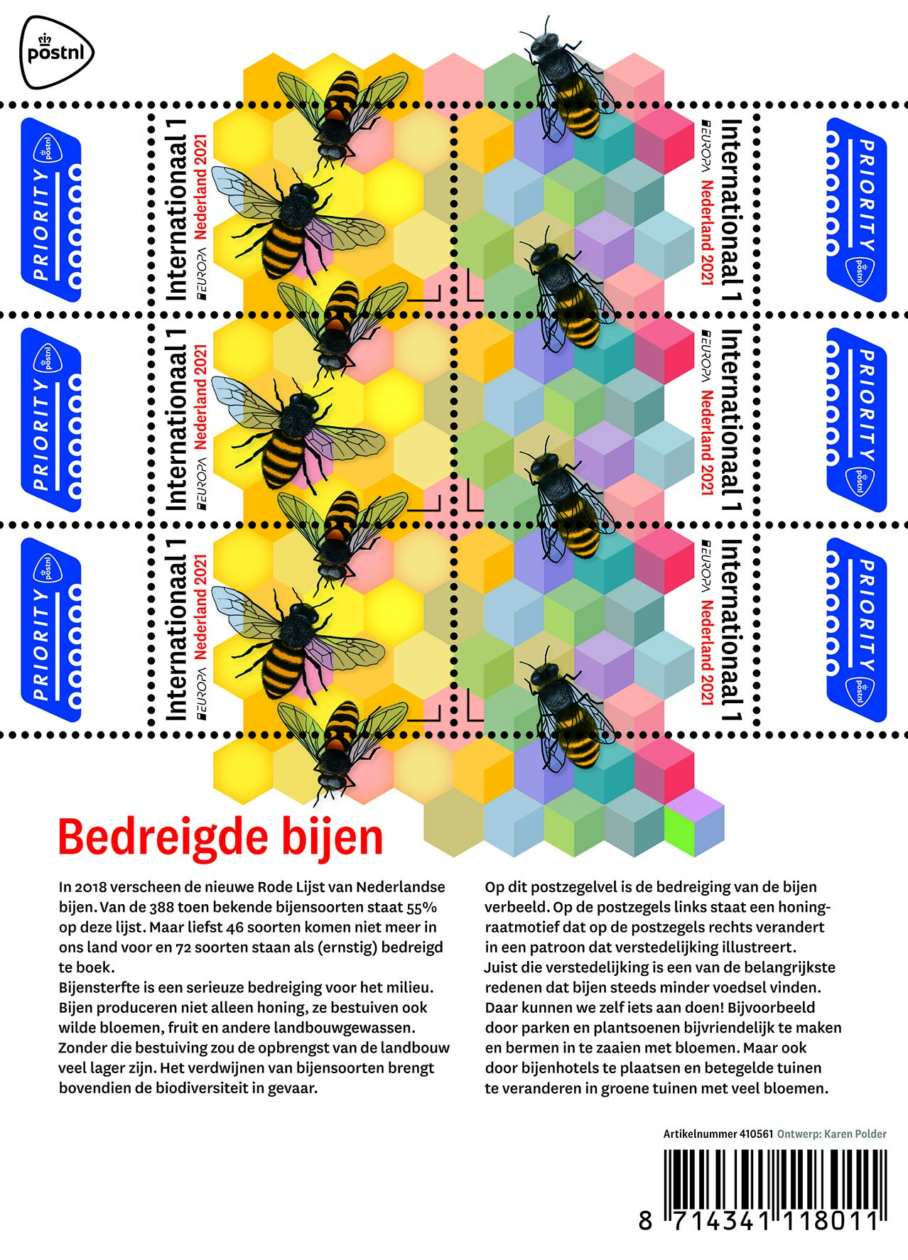 postzegelvel Bedreigde bijen