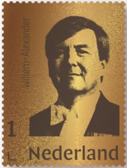 gouden postzegel Koning Willem-Alexander gouden postzegel Koning Willem-Alexander
