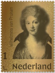 gouden postzegel Wilhelmina van Pruisen gouden postzegel Wilhelmina van Pruisen