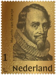 gouden postzegel prins Maurits van Oranje gouden postzegel prins Maurits van Oranje